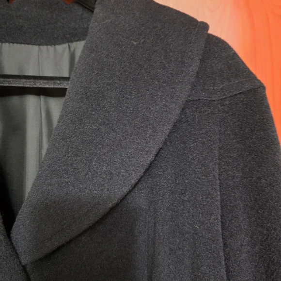 Cinzia Rocca By Rodel Black Winter Wool Coat w Fox Fur Trim Cuffs IT46/ US 16 - Picture 9 of 17